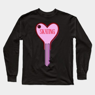 Skating is the Key to my Heart Retro Long Sleeve T-Shirt